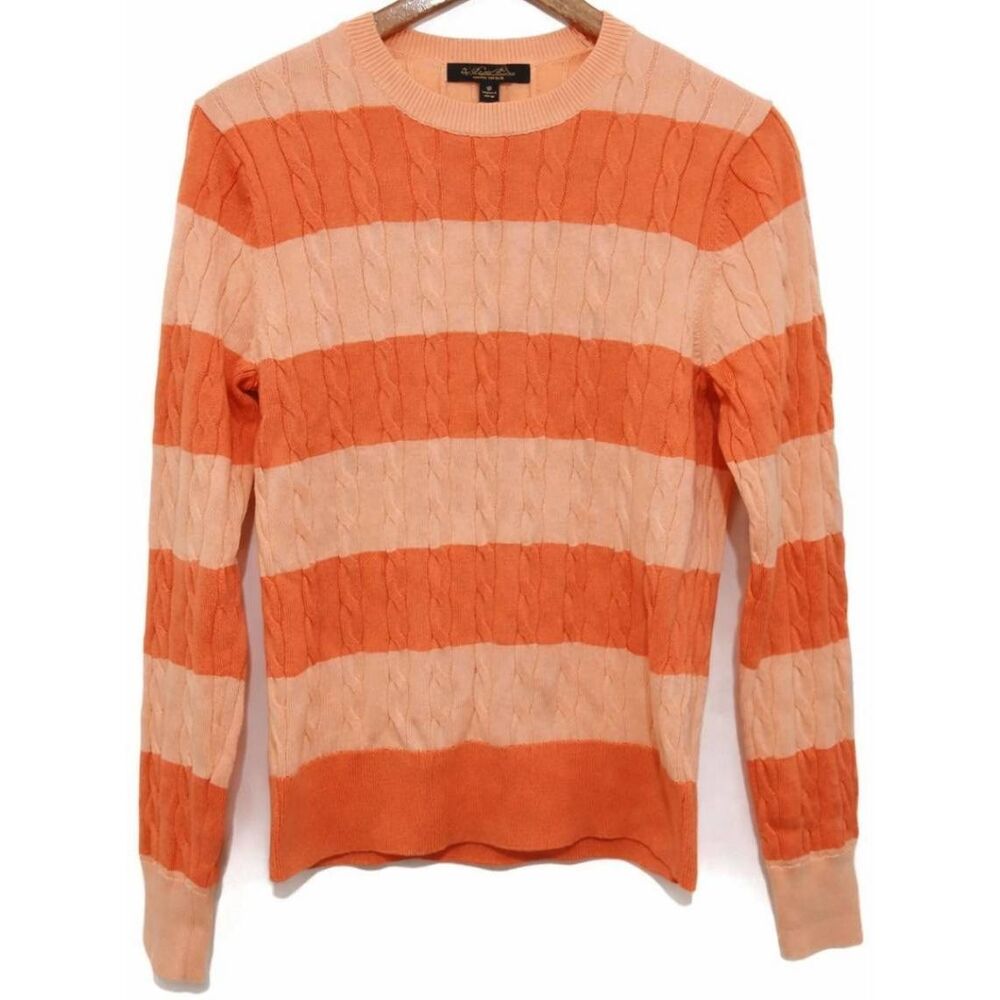 Brooks brothers womens medium sweater cable 100% supima cotton spring summer